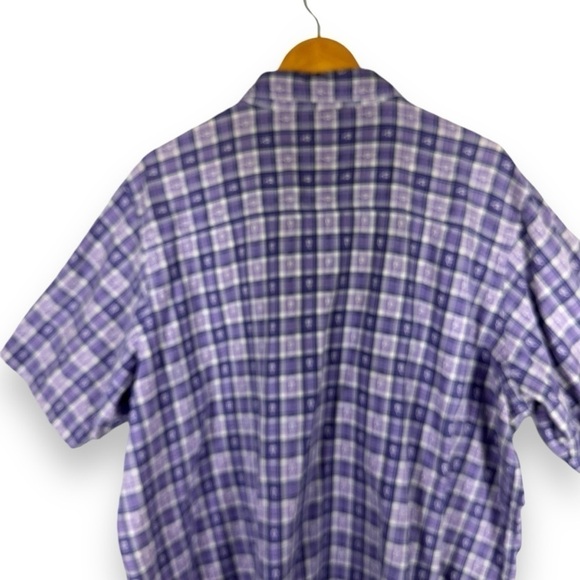 Looney Tunes Vintage Tweety Embroidered Button Up Top, Lilac Plaid, Size 26/28W - Picture 10 of 11